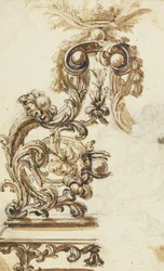 Entwurf für ein vergoldetes Bronzeornament